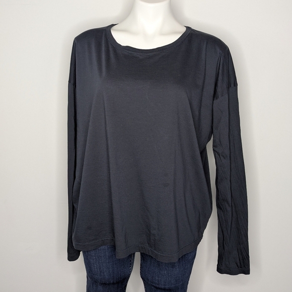 Vince Tops - Vince Blue Pima Cotton Long Sleeve Lightweight T-shirt L